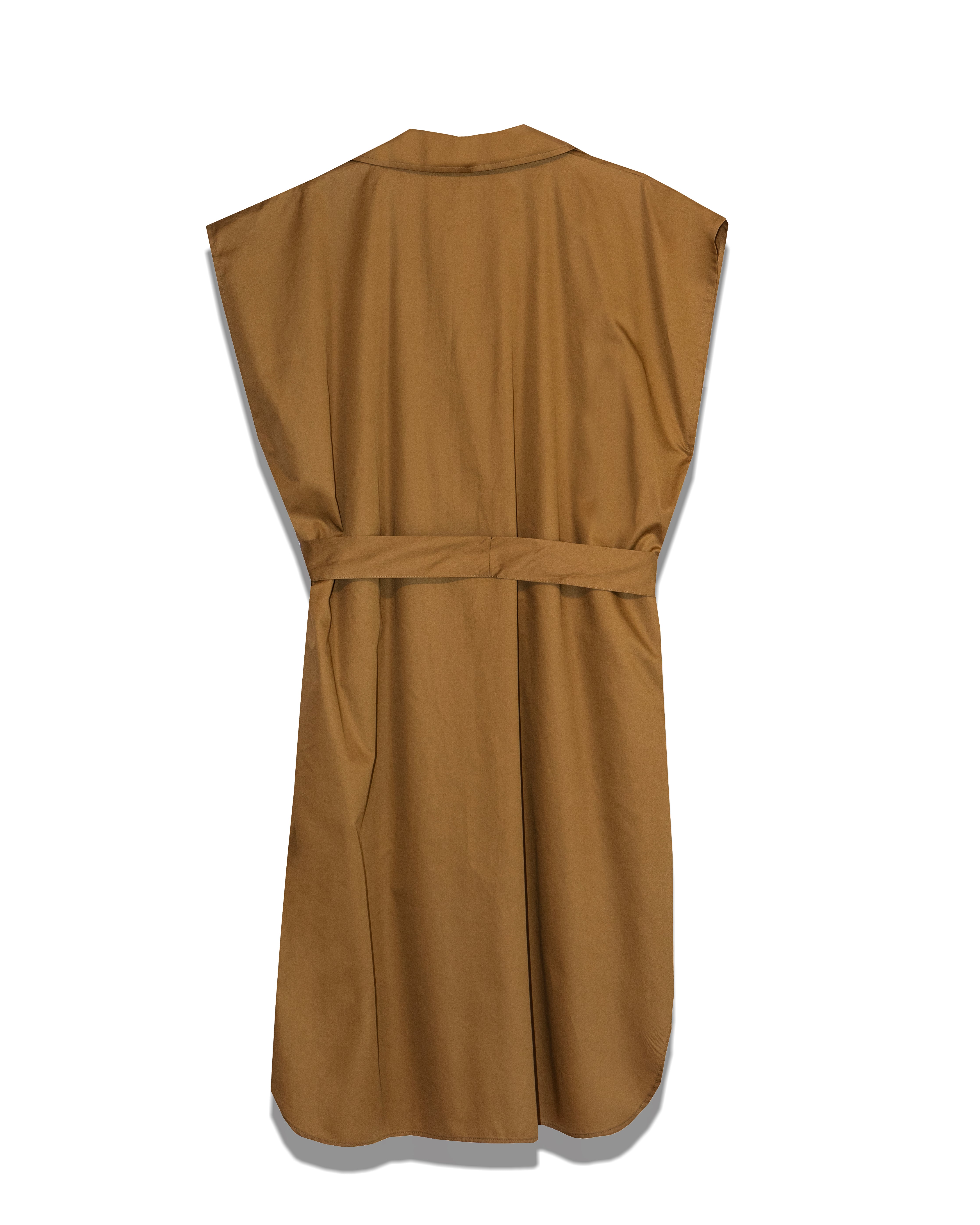 Mila Olive Poplin Shirt Dress