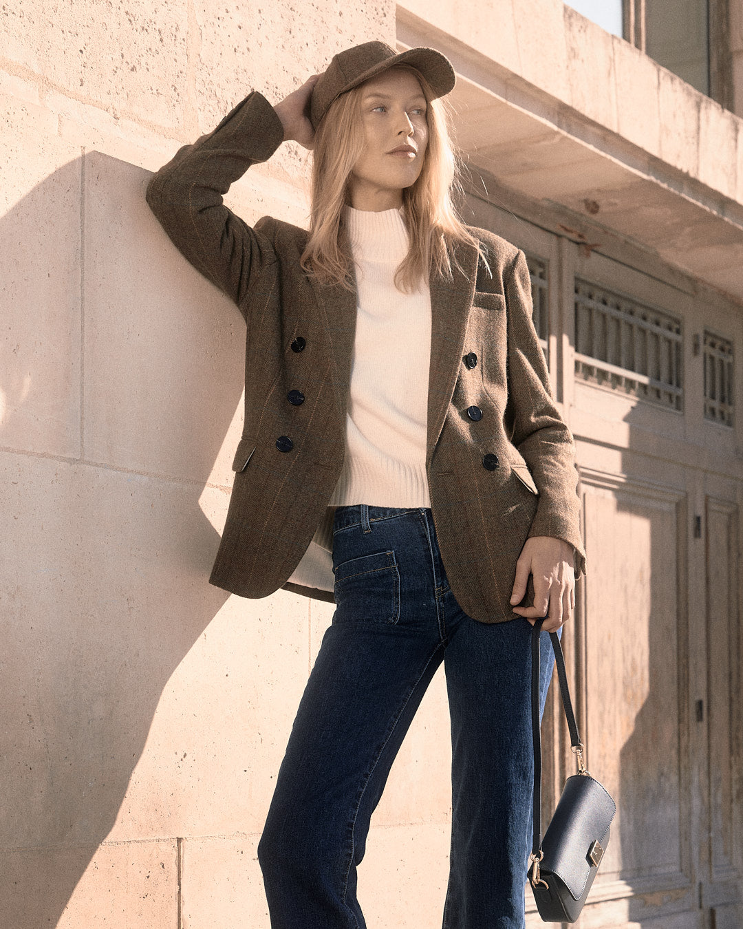 Sunny Studio Prince of Wales Tweed DB Blazer and cap