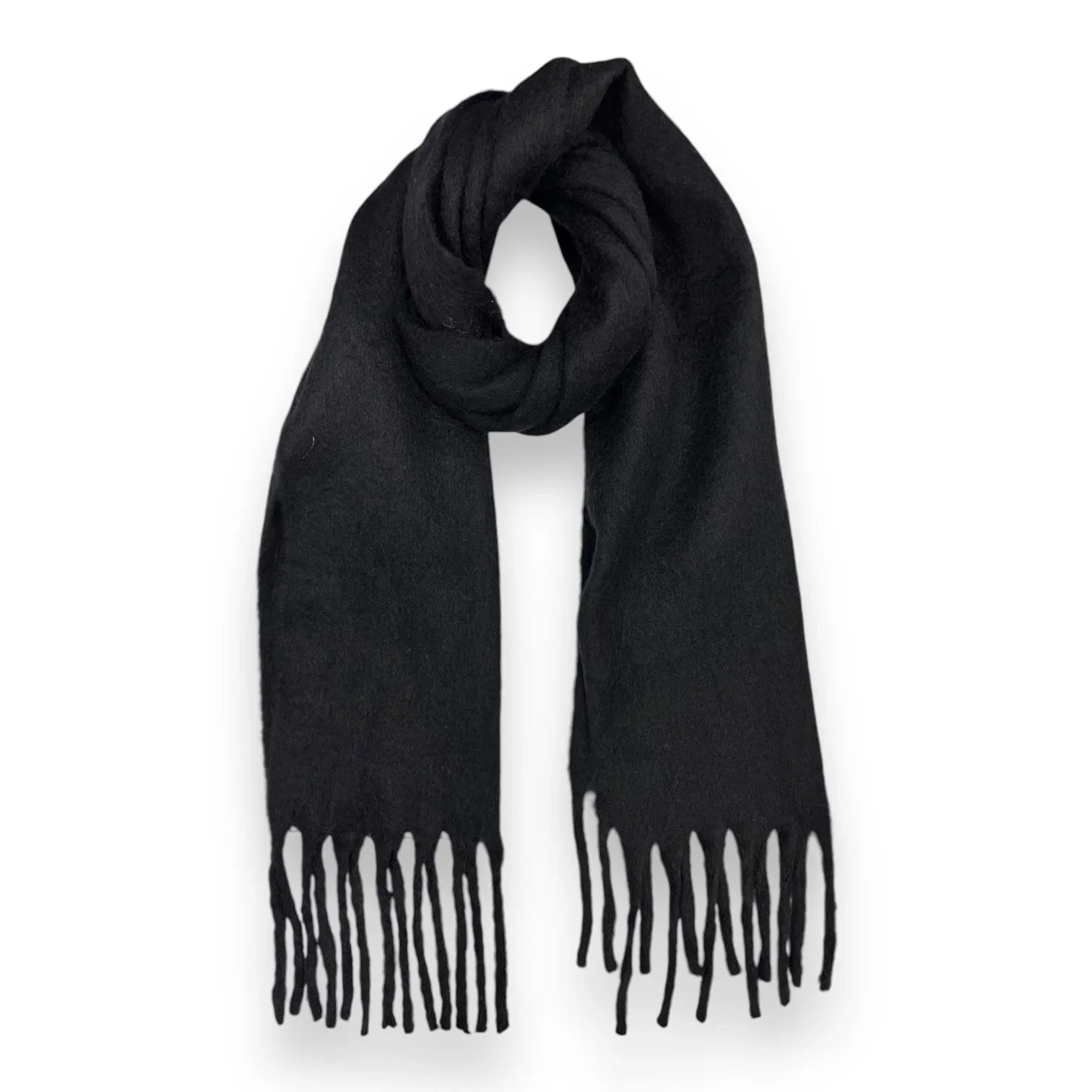 Fluffy Plain Blanket Fringed Scarf