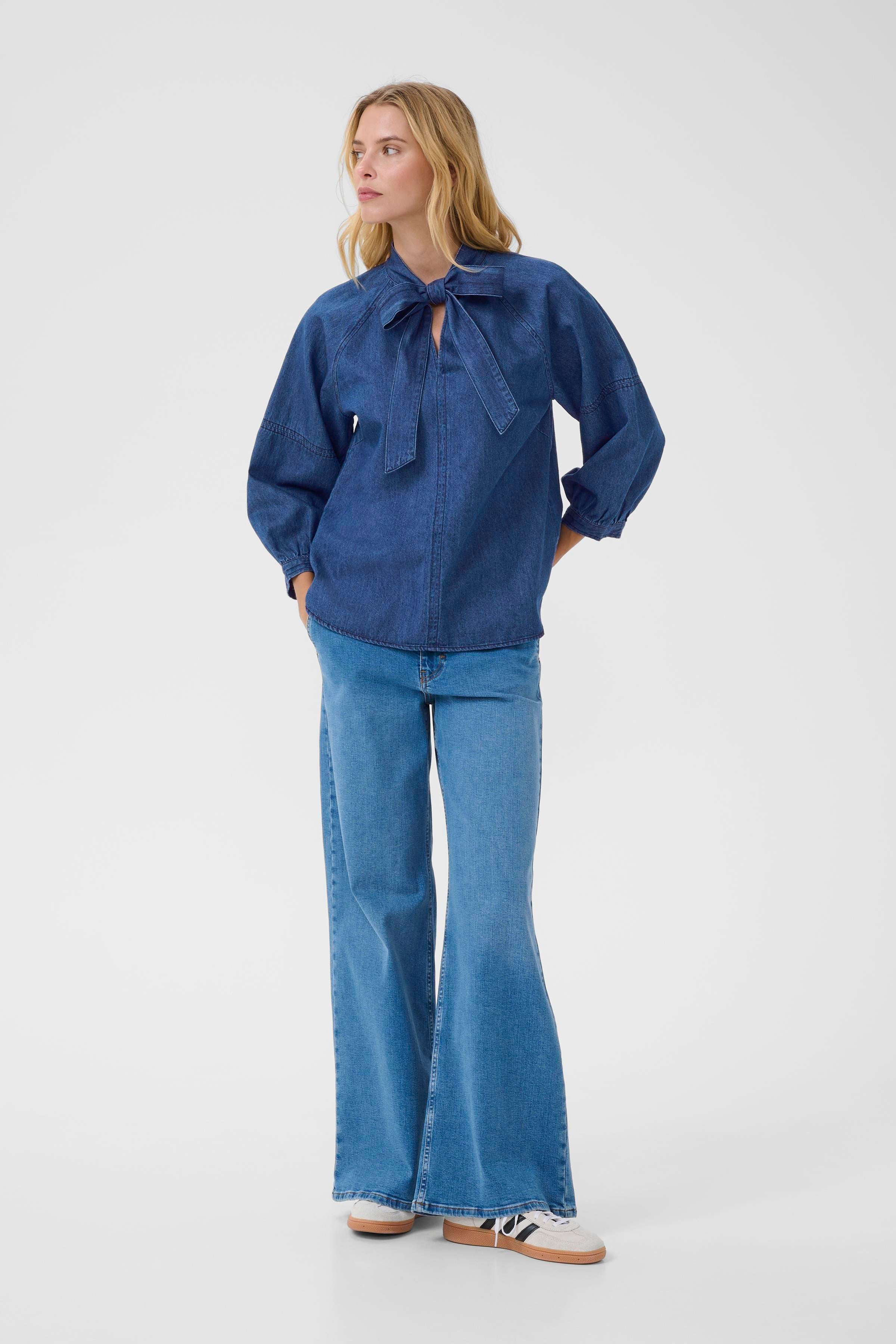Part Two Sassi Rinse Blue Denim Top