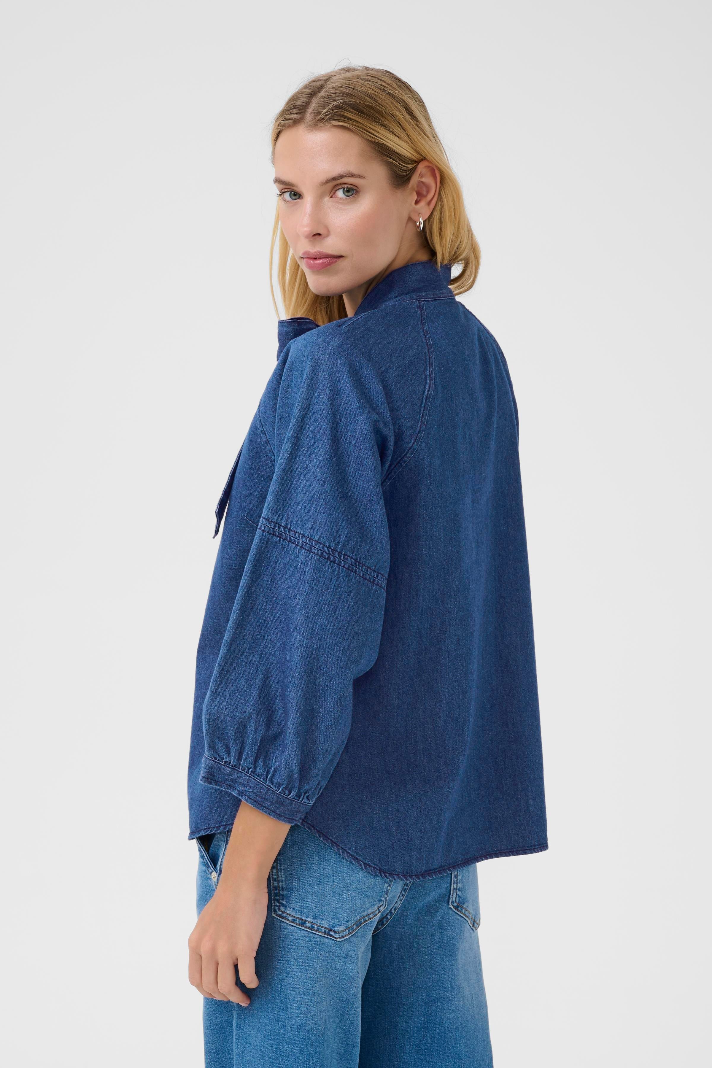 Part Two Sassi Rinse Blue Denim Top