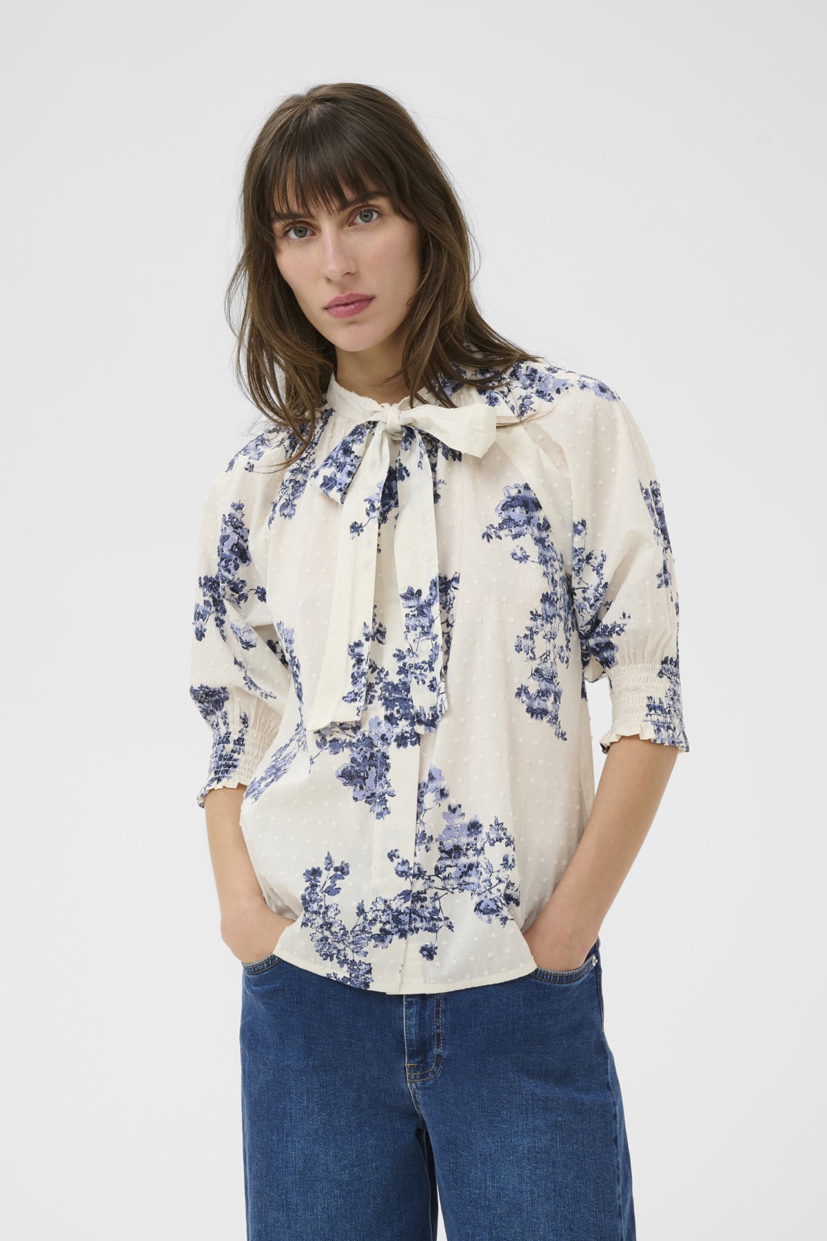Part Two Almera Blue Flower Shirt