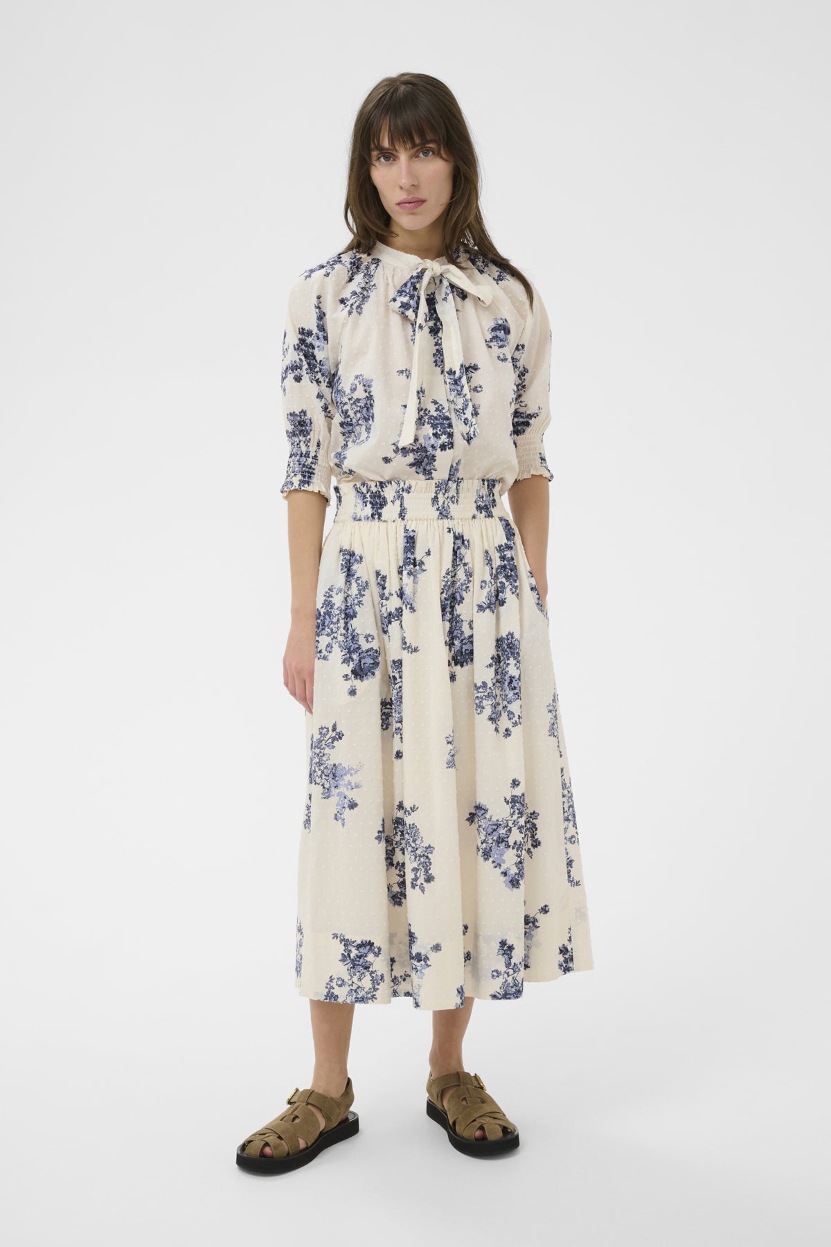 Part Two Amaia Blue Flower Skirt