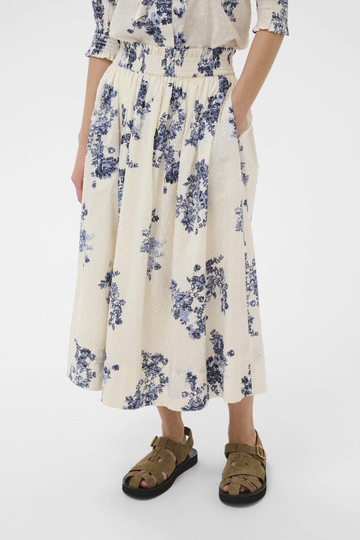 Part Two Amaia Blue Flower Skirt