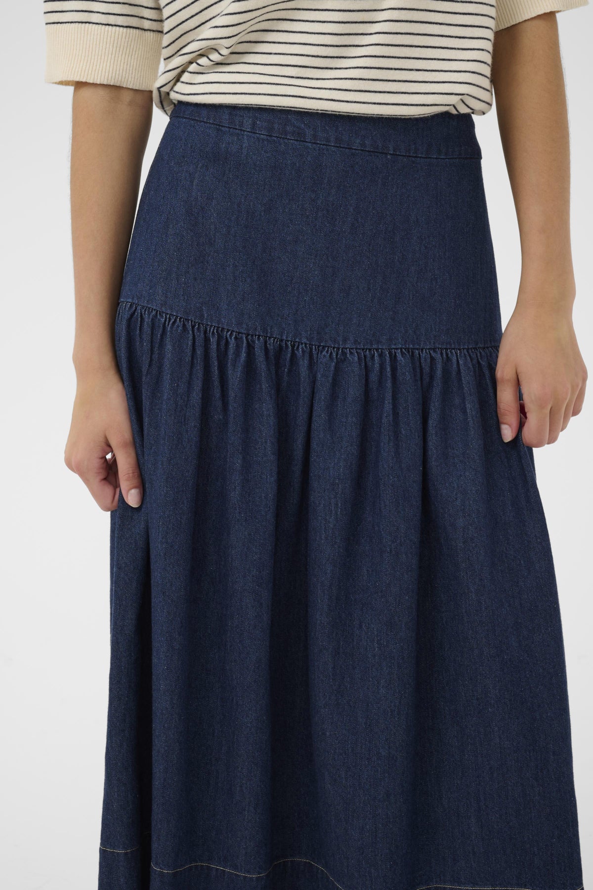 Part Two Nellia Dark Denim Midi Skirt