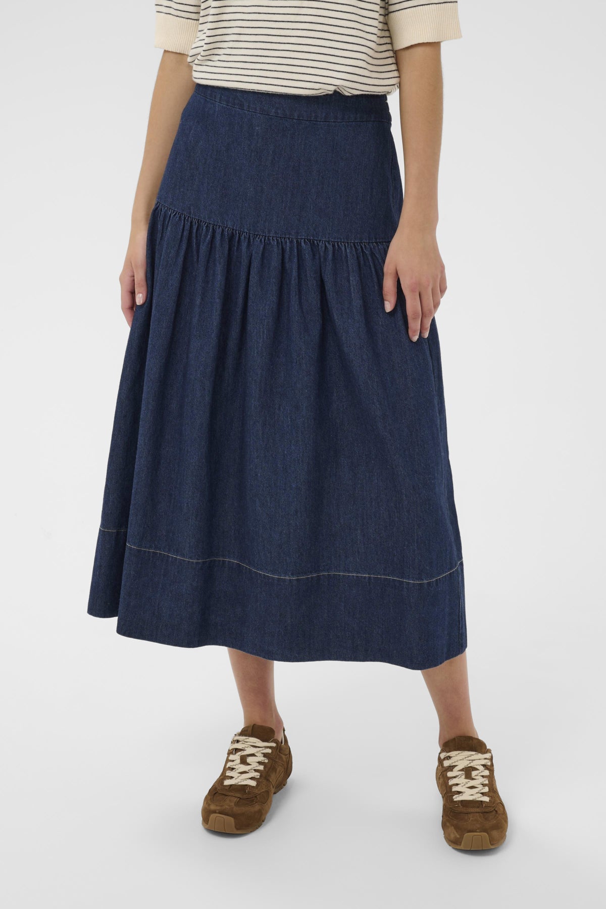 Part Two Nellia Dark Denim Midi Skirt