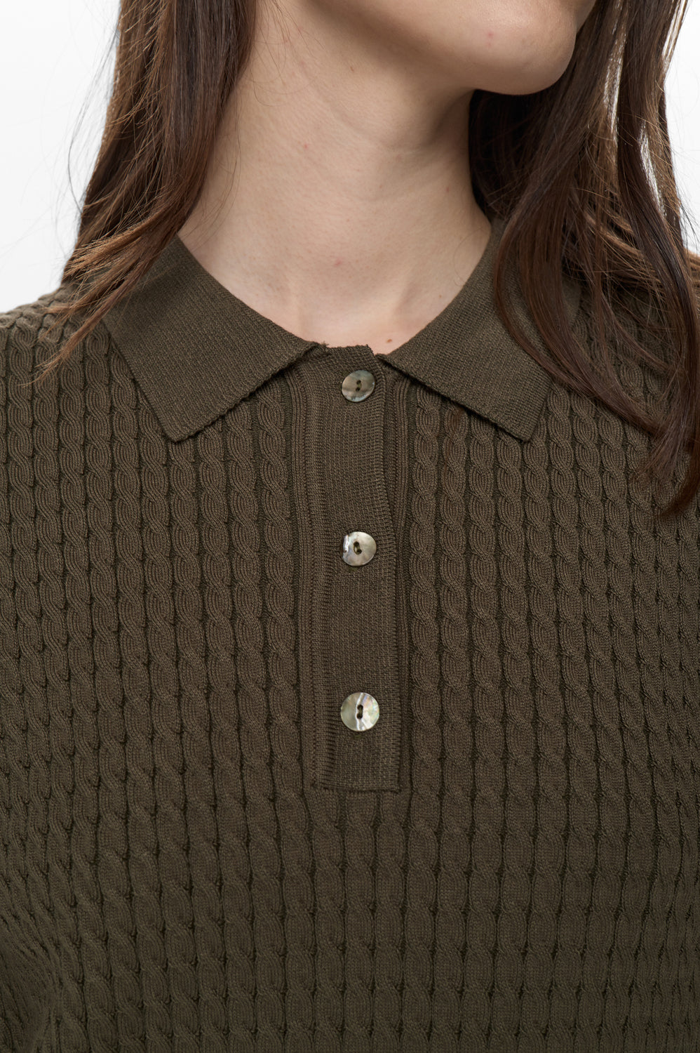 Numph Nualette Green Knit Polo