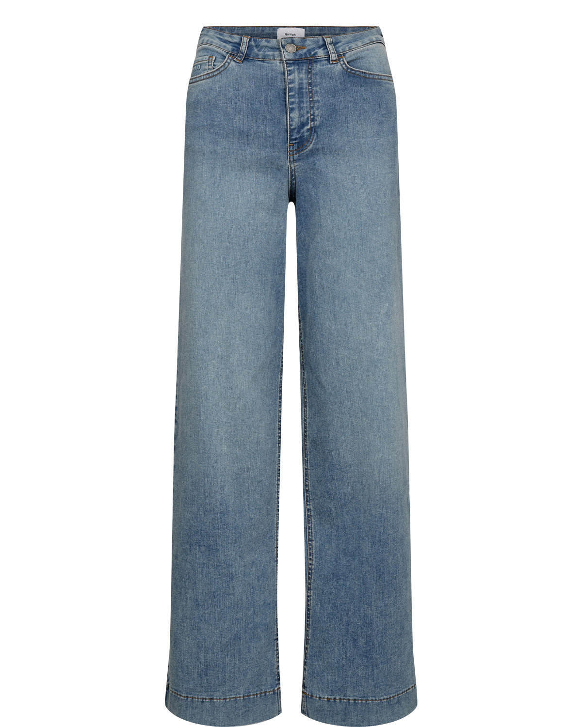 Numph Nuparis Stonewash Denim Wide Leg Jeans