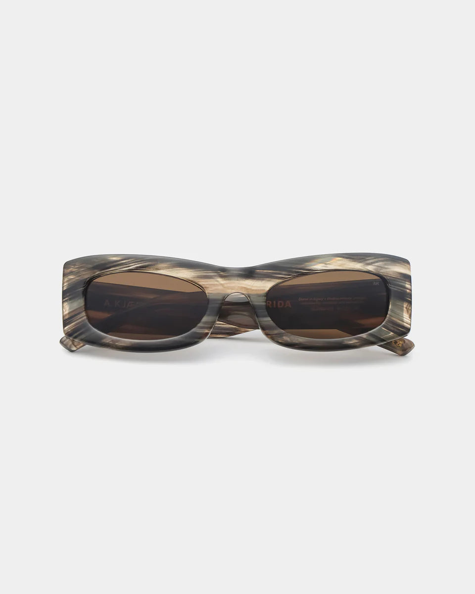 A.Kjaerbede Frida Striped Horn Sunglasses