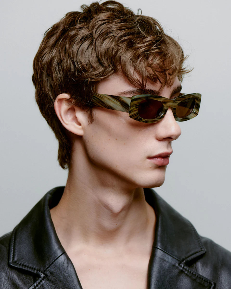 A.Kjaerbede Frida Striped Horn Sunglasses