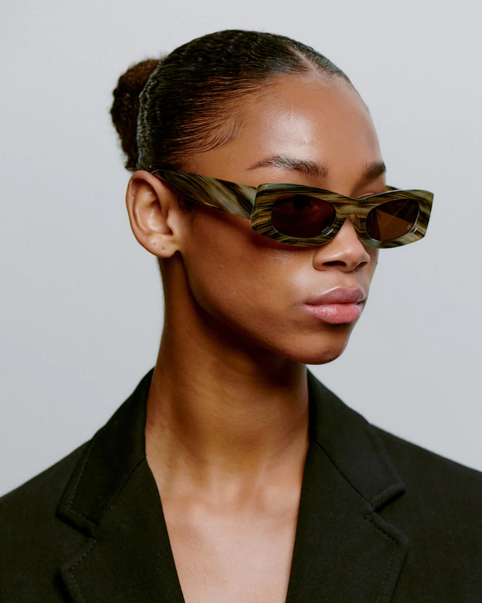 A.Kjaerbede Frida Striped Horn Sunglasses