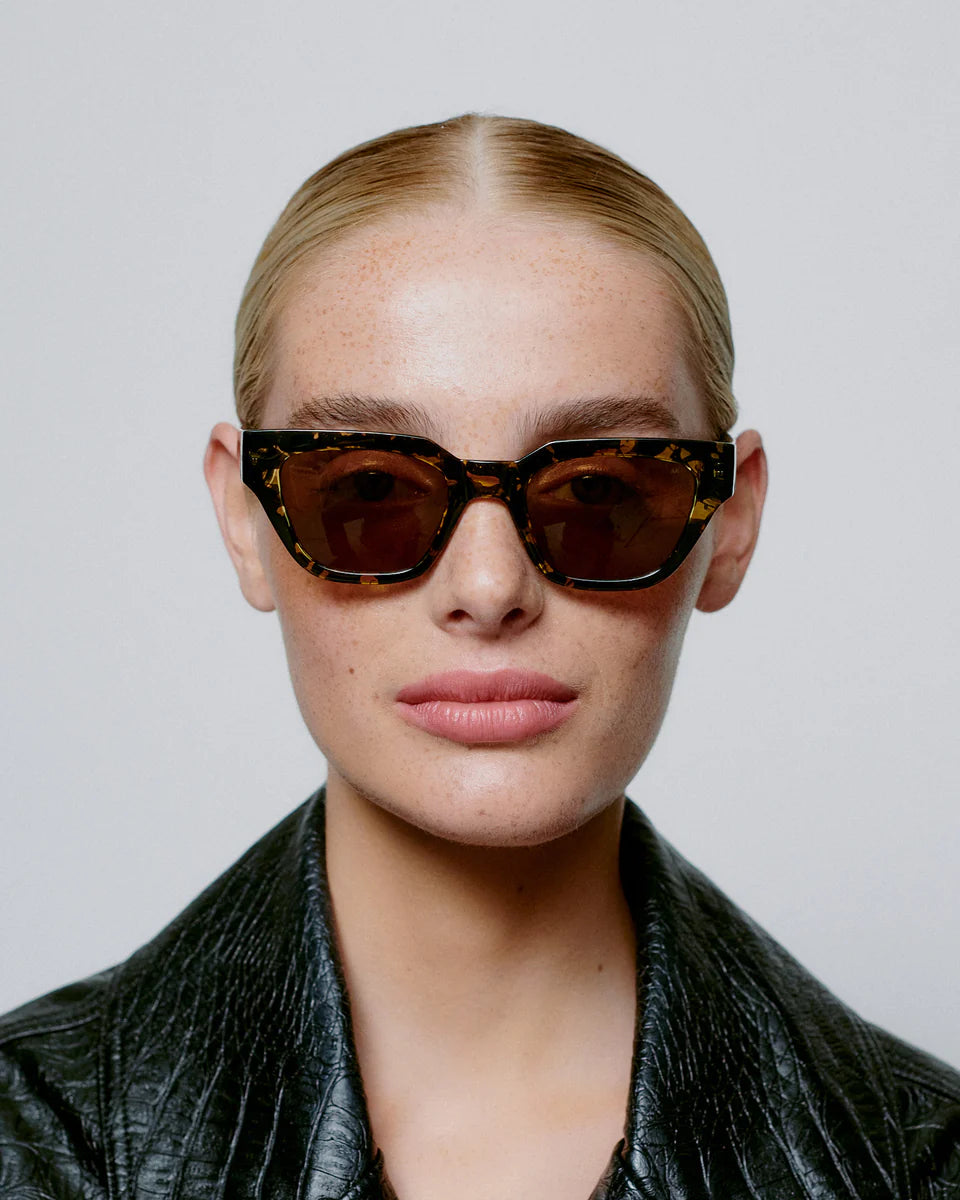 A.Kjaerbede Kaws Black/ Yellow Tortoise Sunglasses