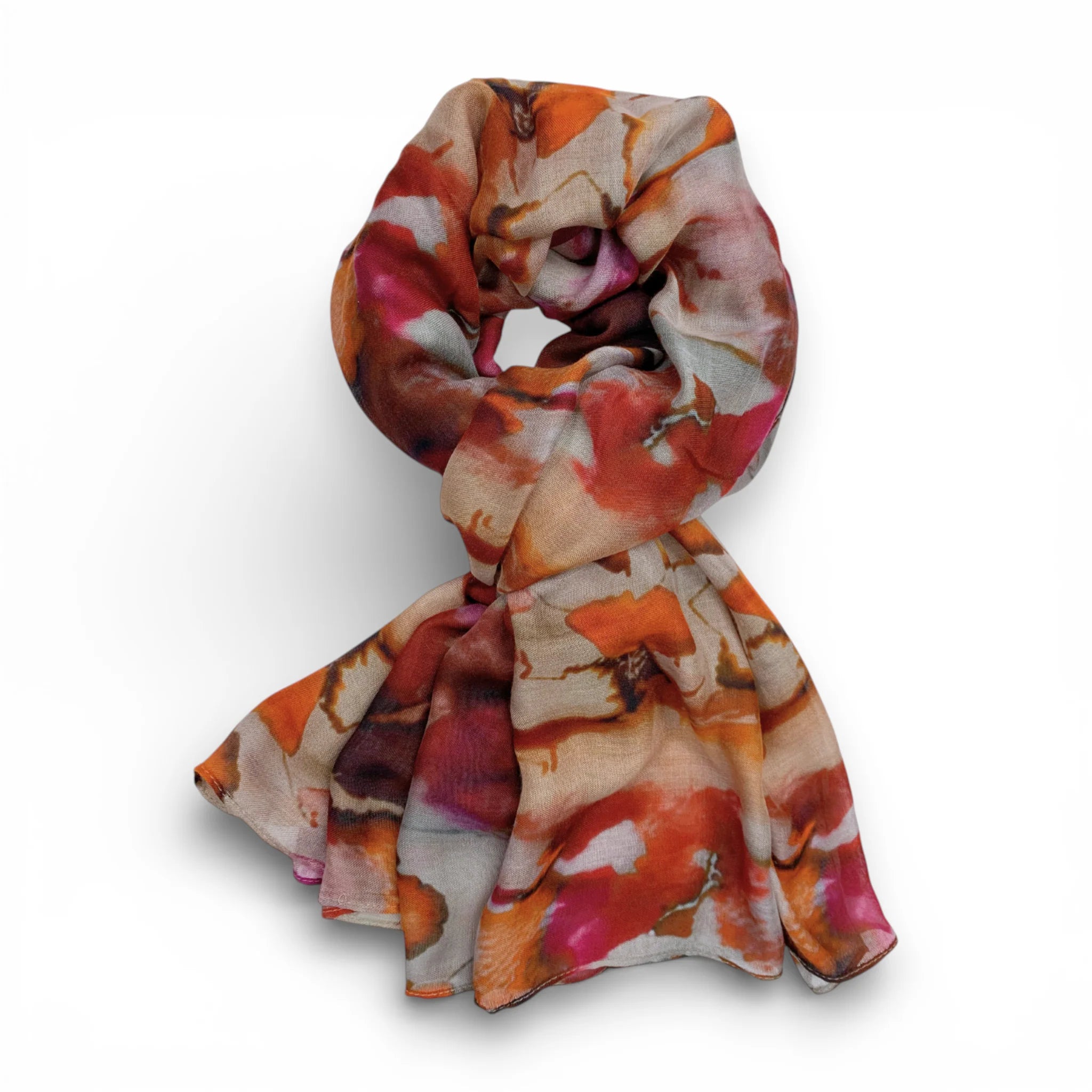 Precious Berry Pink Modal Waterink Scarf