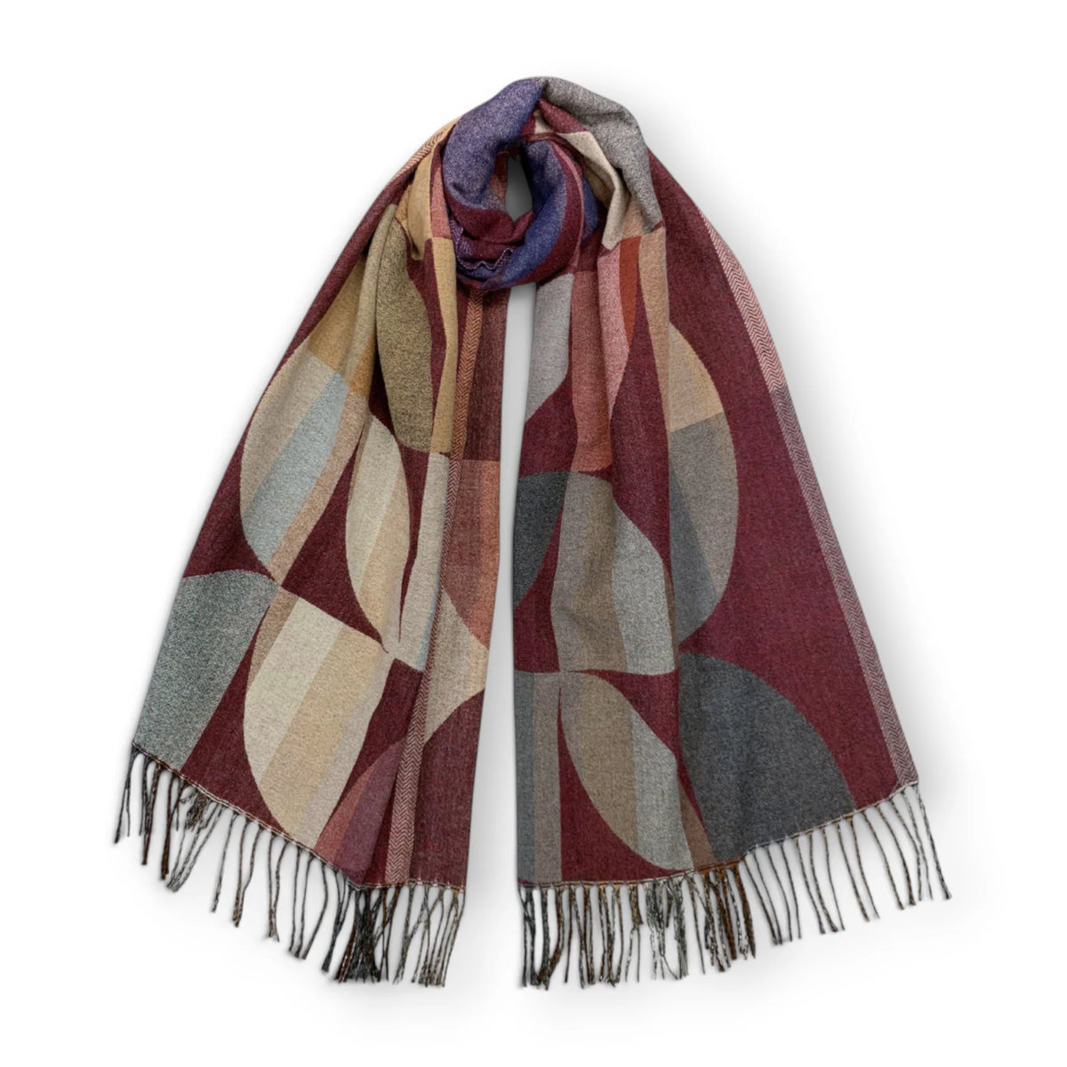 Precious Geometric Circle Wool Blend Scarf