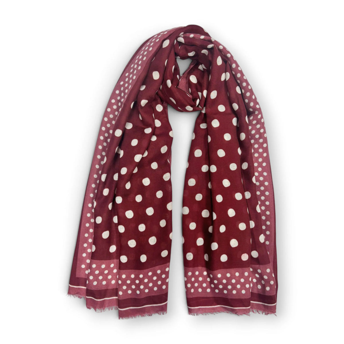 Precious Polka Dot Cotton Blend Scarf