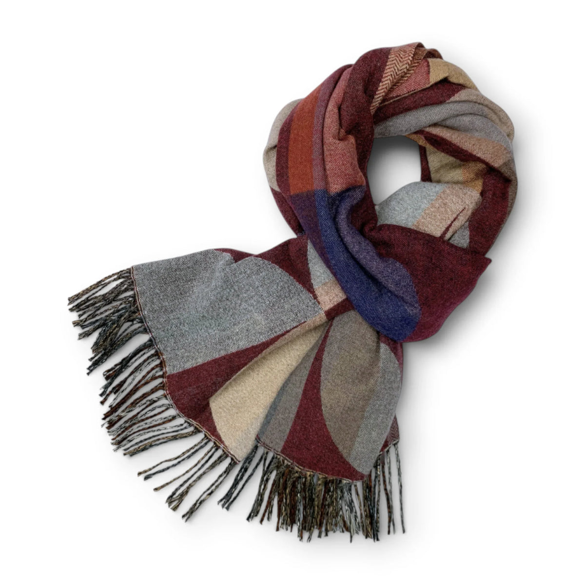 Precious Geometric Circle Wool Blend Scarf