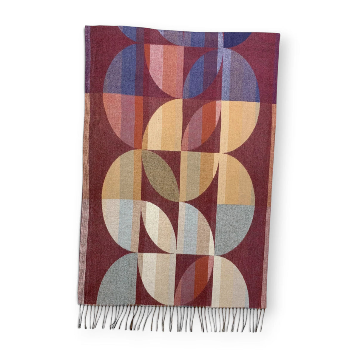 Precious Geometric Circle Wool Blend Scarf