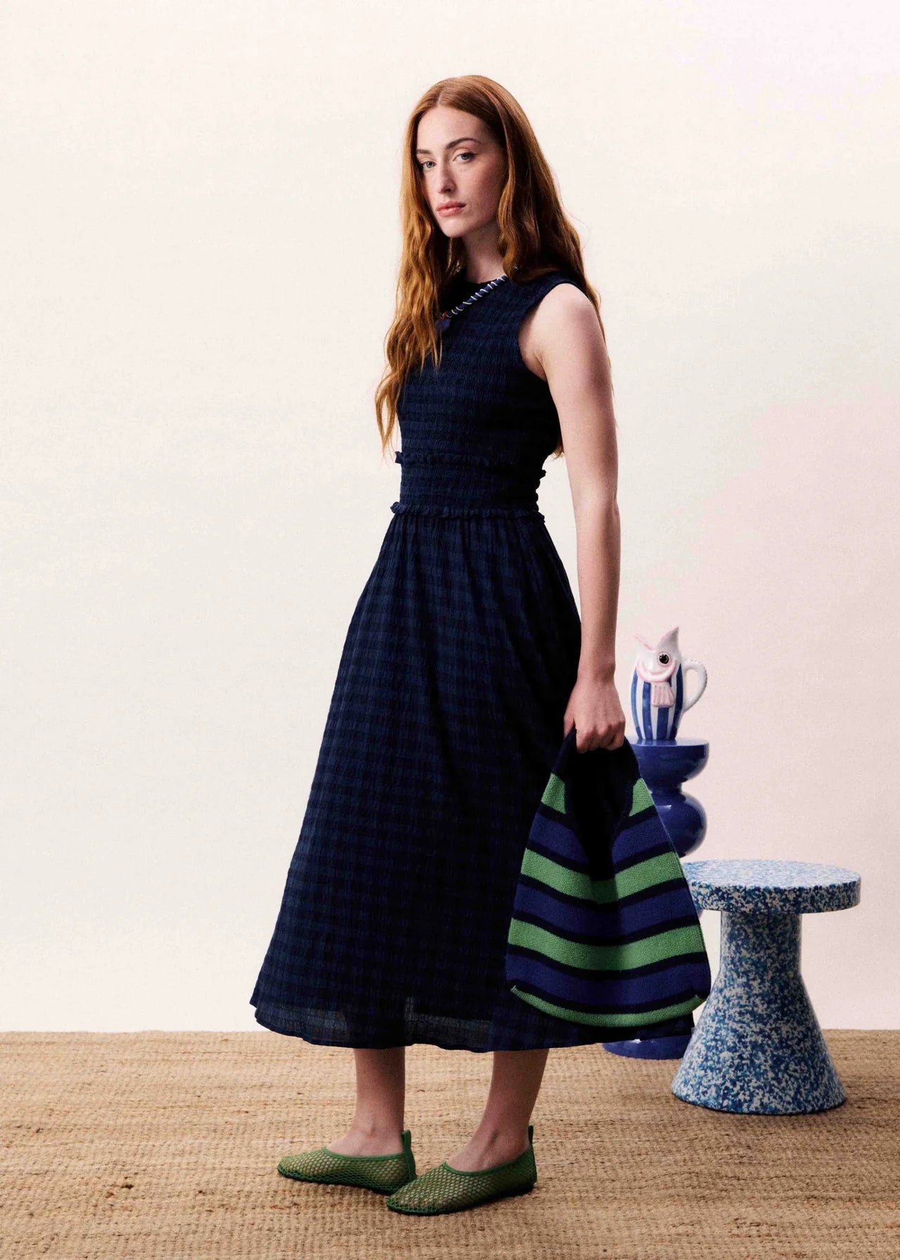 FRNCH Saquarema Navy Blue Dress