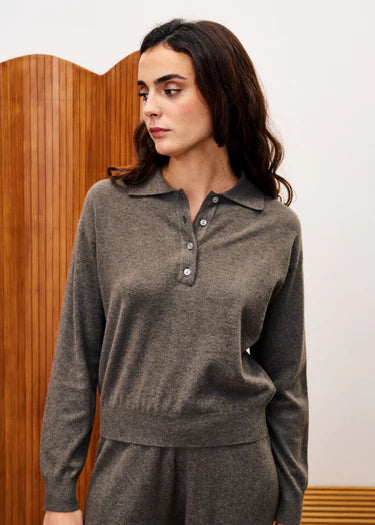 FRNCH Chedid Taupe Sweater Knit
