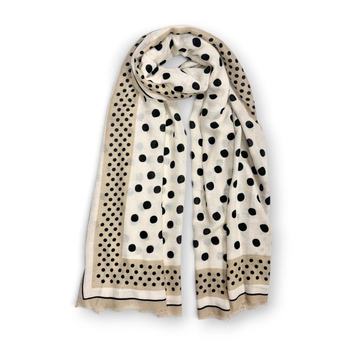 Precious Polka Dot Cotton Blend Scarf