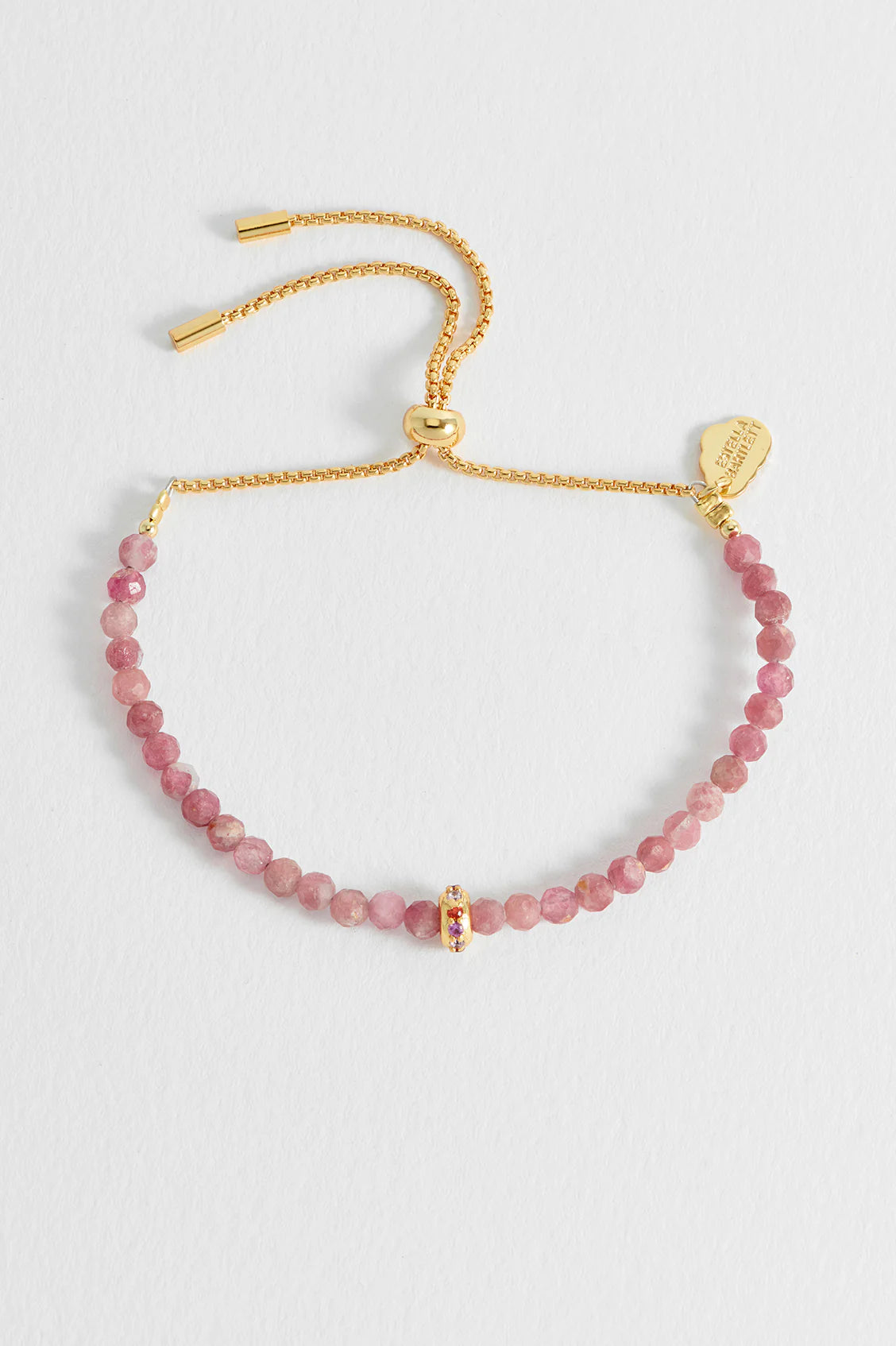 Estella Bartlett Pink Tourmaline CZ Disc Amelia Bracelet