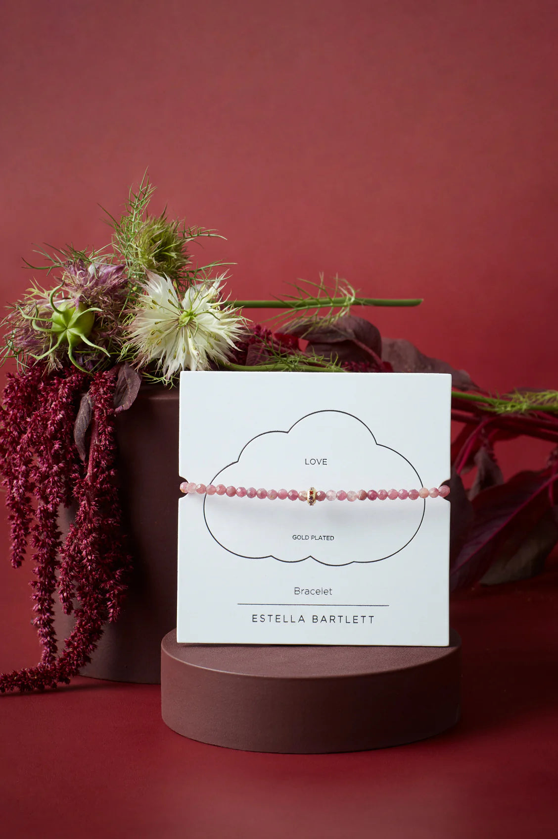 Estella Bartlett Pink Tourmaline CZ Disc Amelia Bracelet