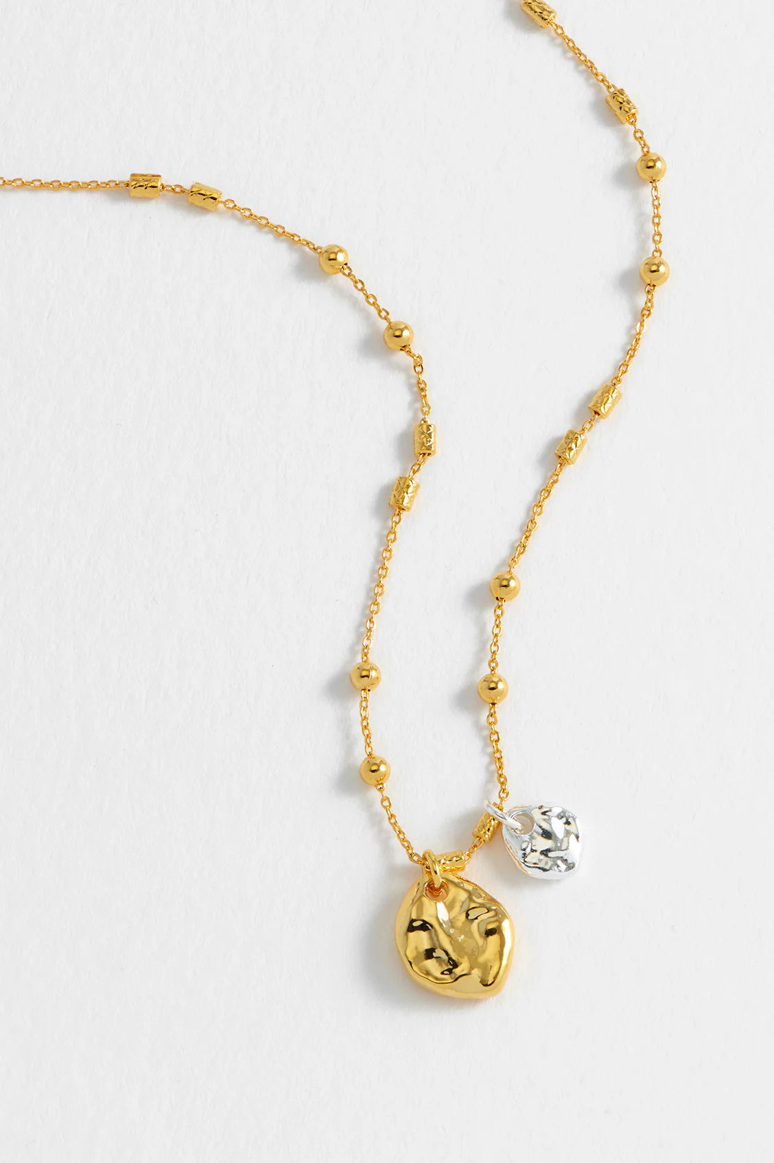 Estella Bartlett Triple Beaded Chain Pebble Necklace
