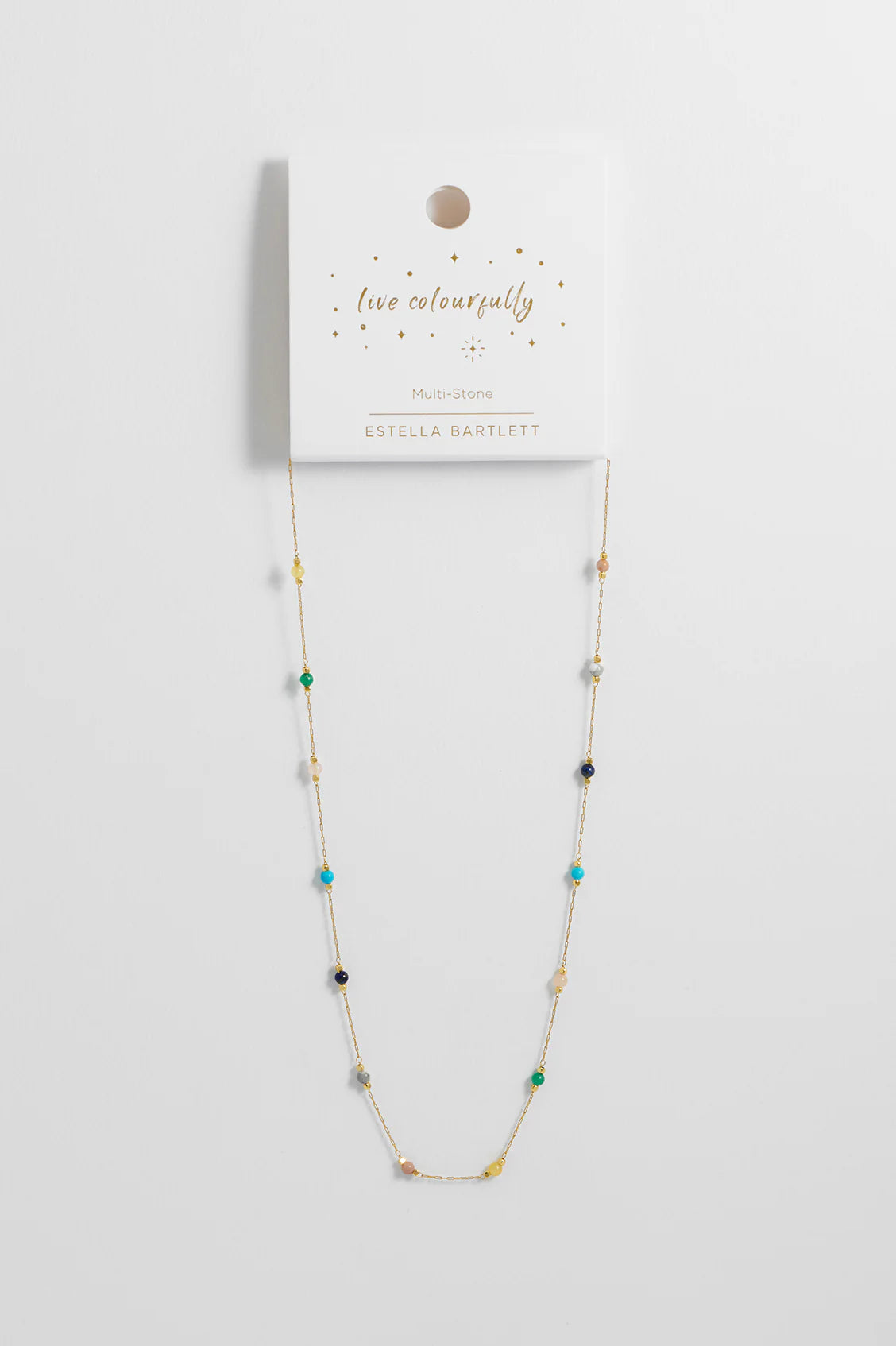 Estella Bartlett Mixed Gemstone Paperlink Necklace