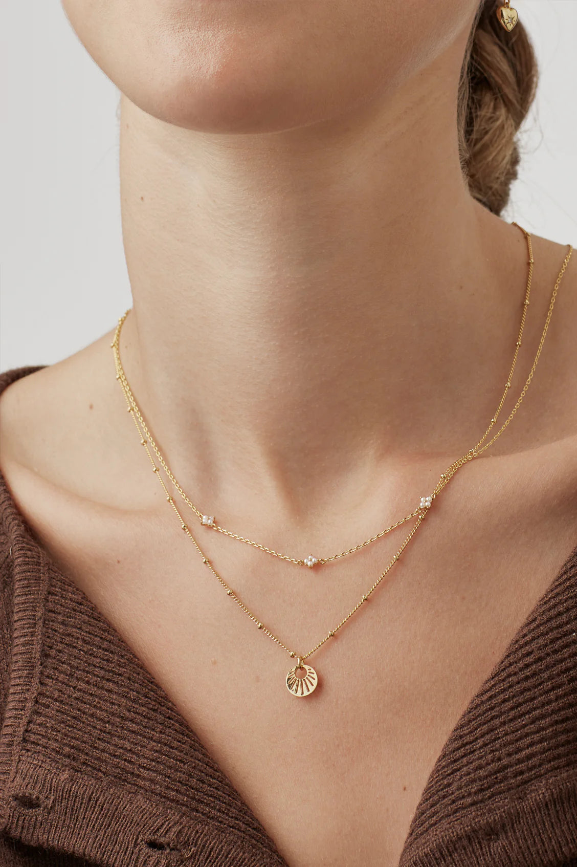 Estella Bartlett Pearl Multi Flower Necklace