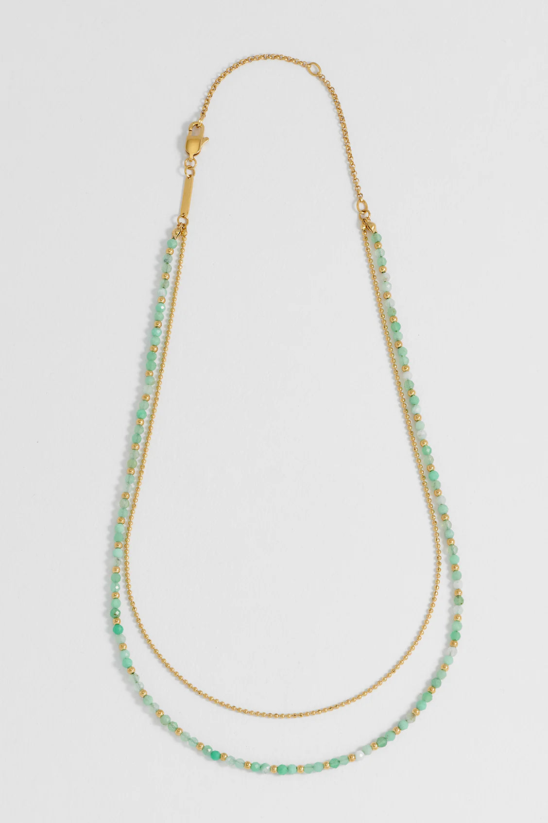 Estella Bartlett Faceted Green Duo Necklace