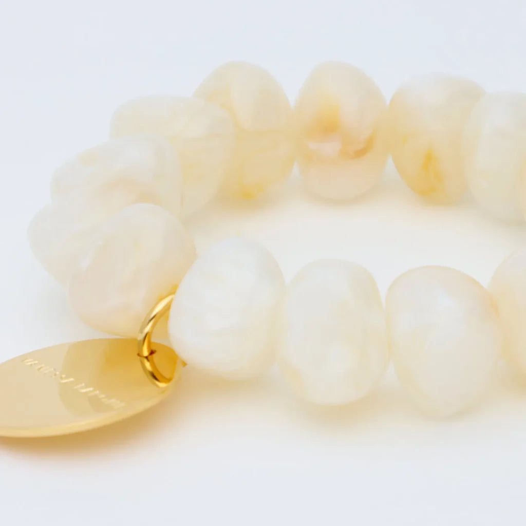 Vanessa Baroni Stone Flex Bracelet Pearl Marble