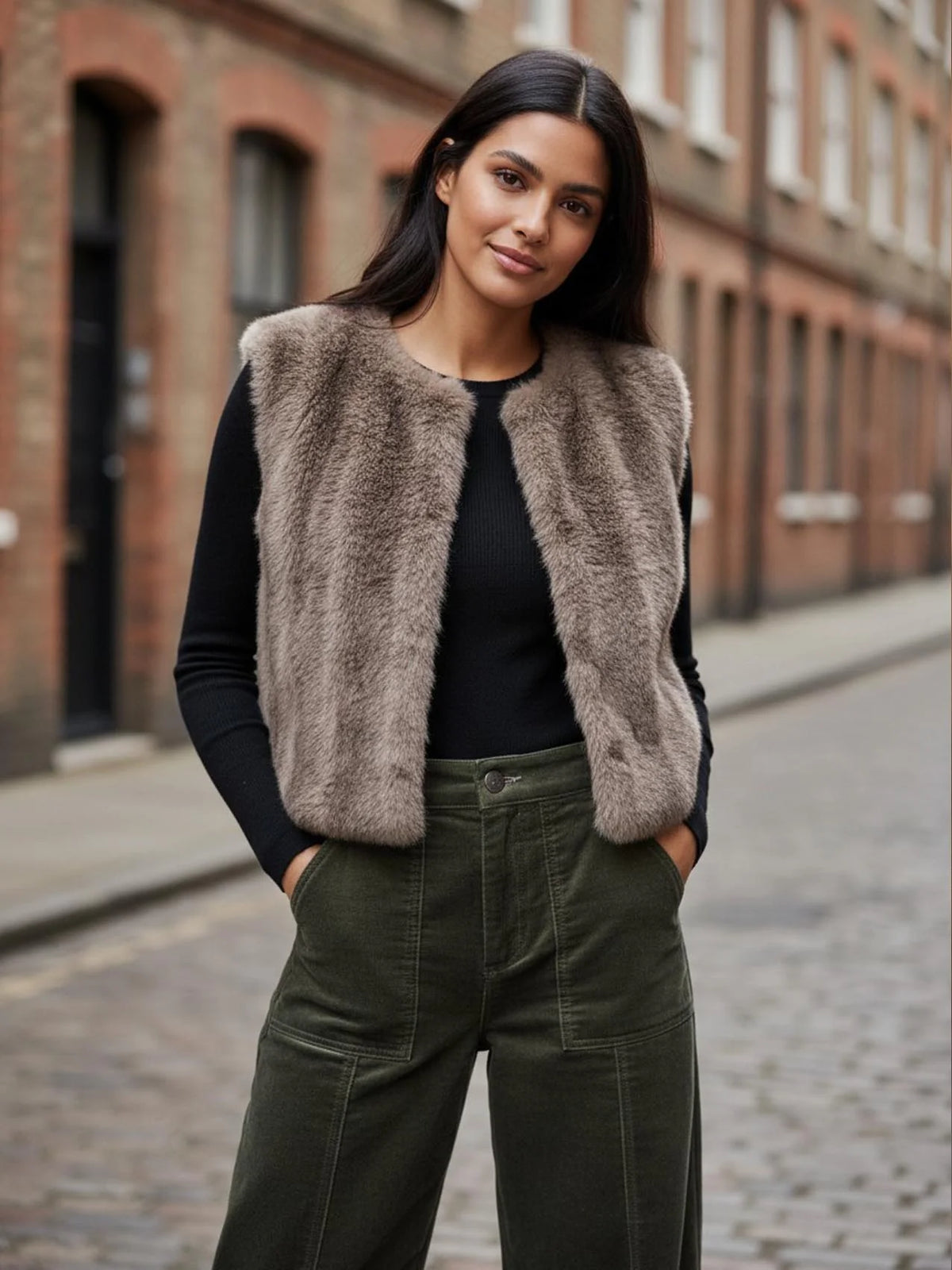 Nooki Edelweiss Faux Fur Gilet Mink