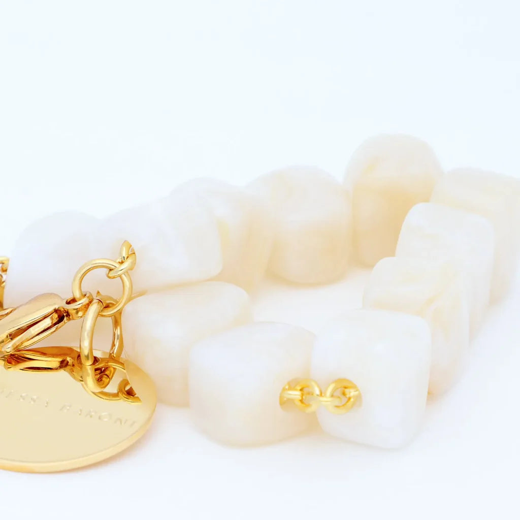 Vanessa Baroni Mini Organic Shaped Bracelet Pearl Marble