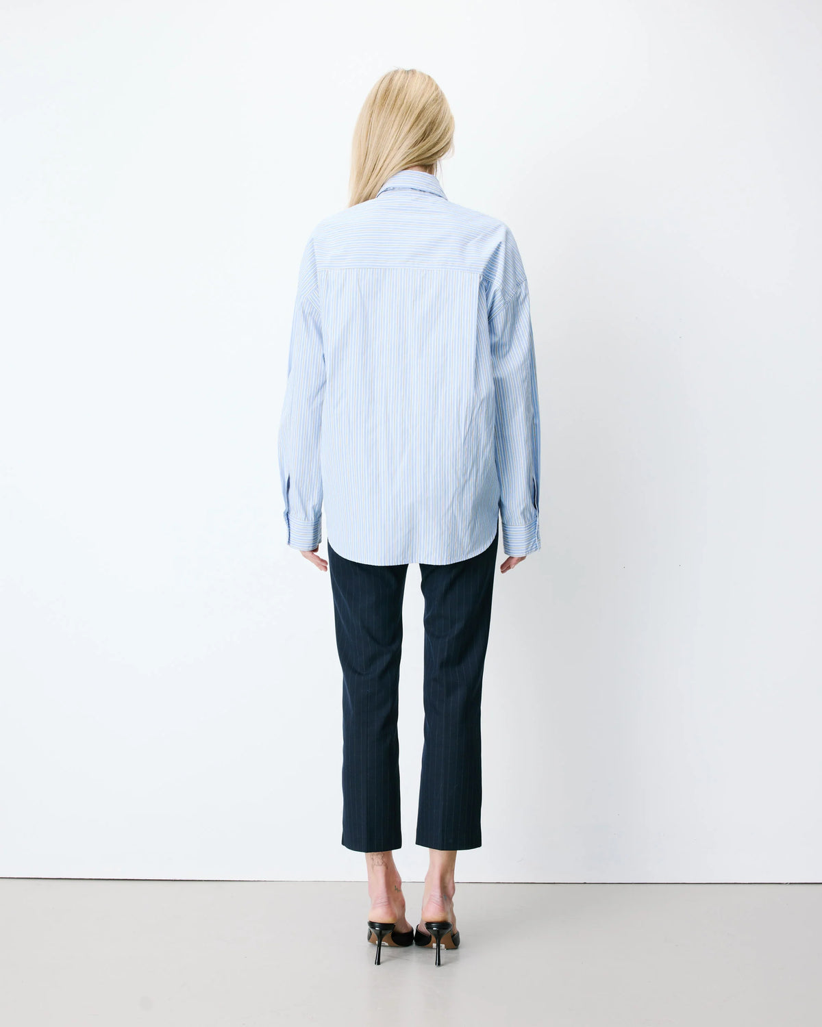 Grace & Mila Athena Striped Blue Shirt