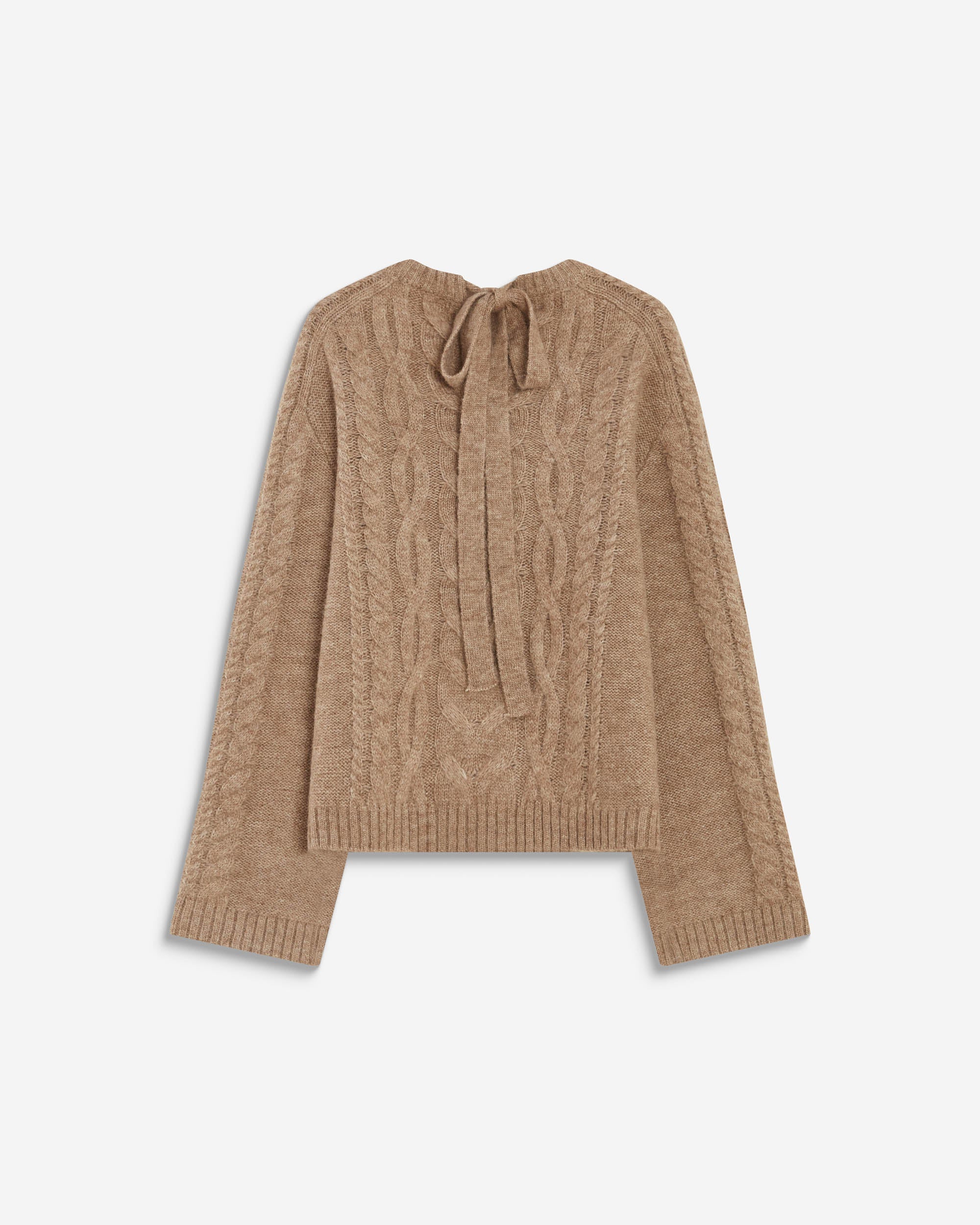 Grace & Mila Arcelin Beige Cable Knit Sweater