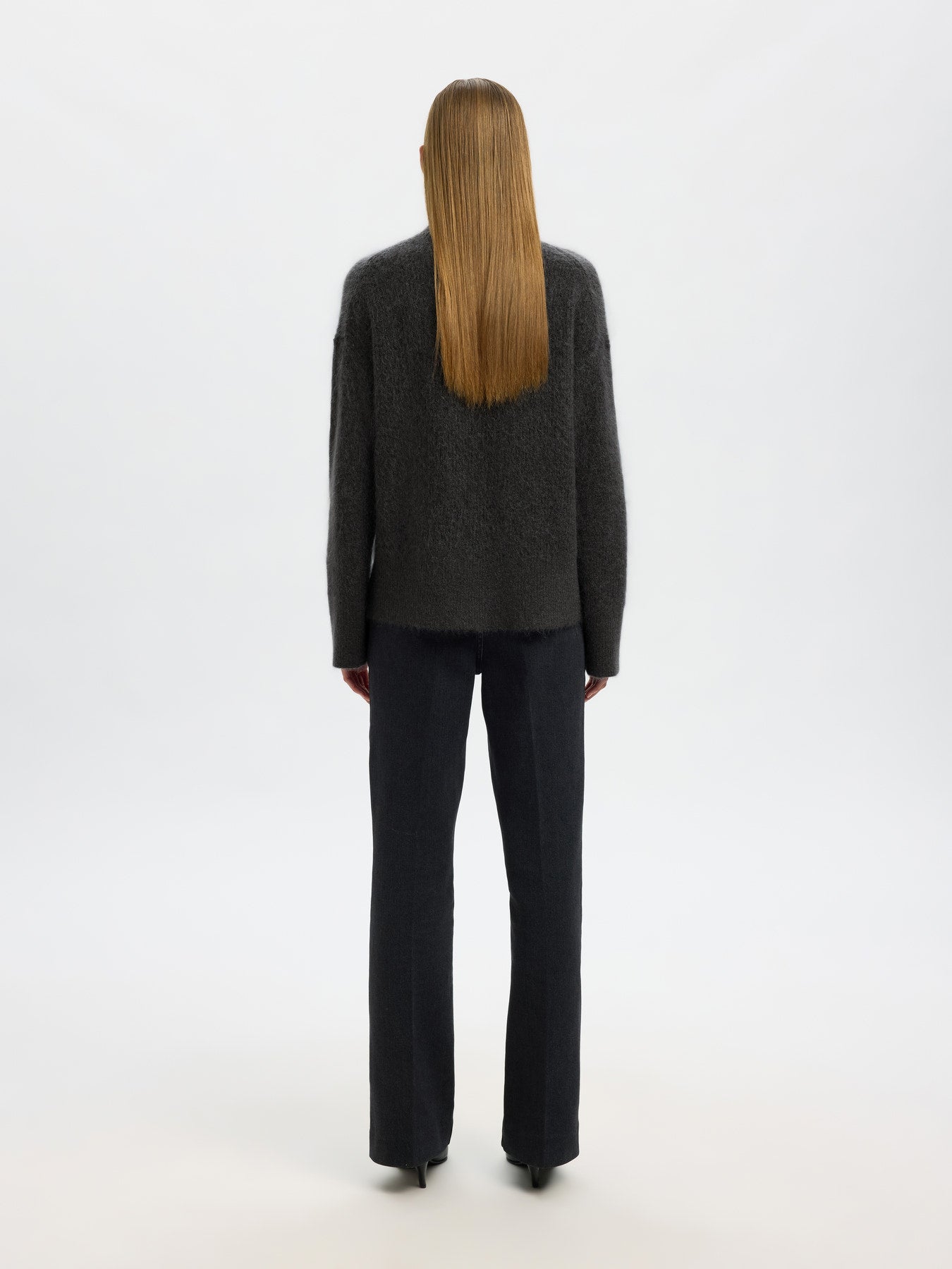 Selected Femme Mira Black Mohair Sweater