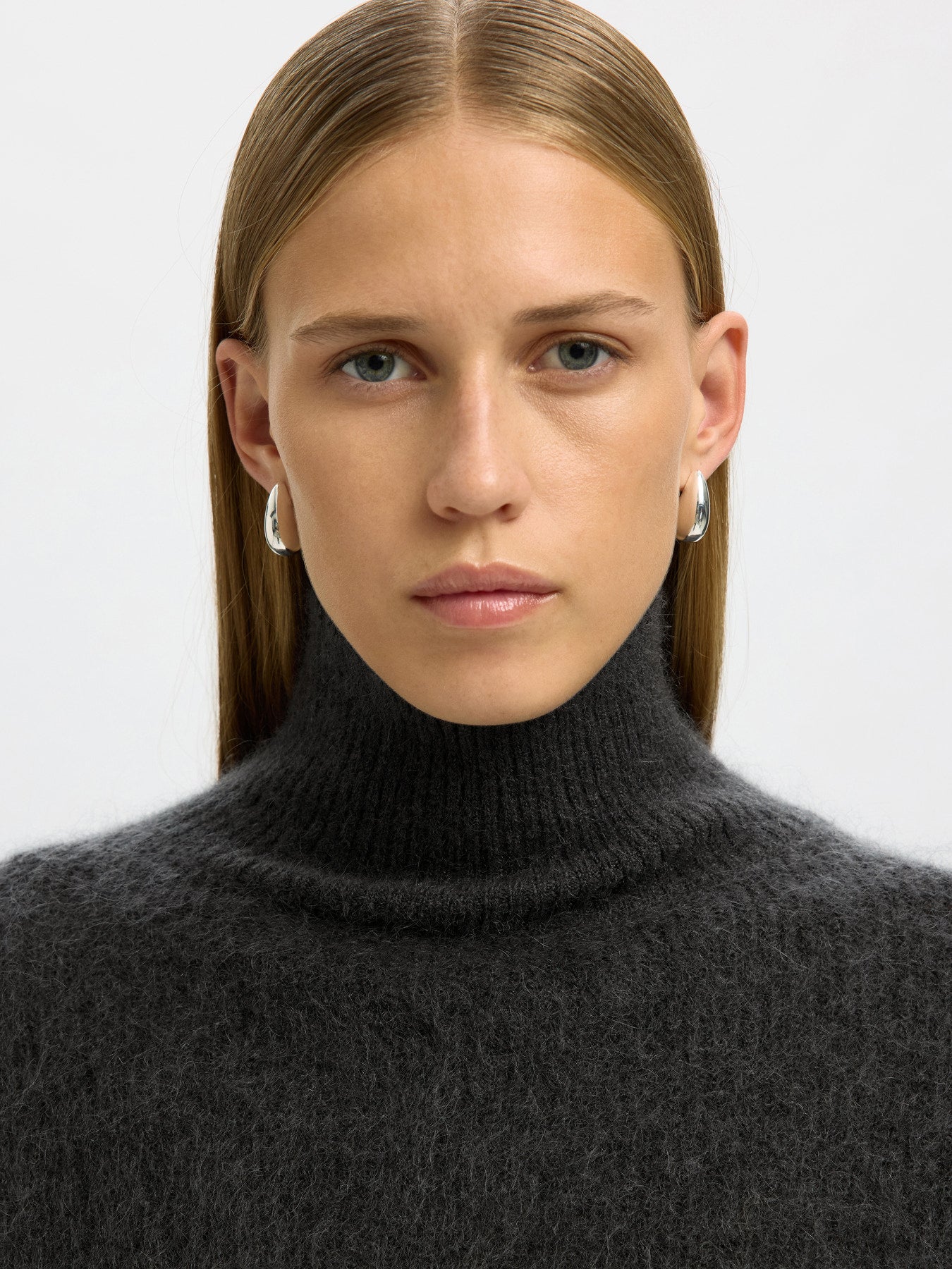 Selected Femme Mira Black Mohair Sweater