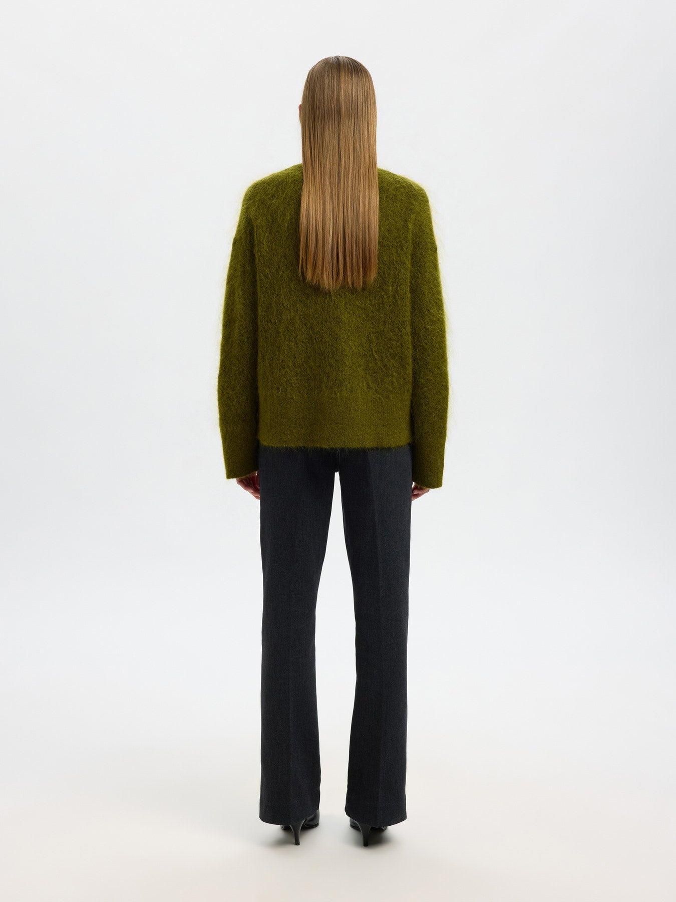 Selected Femme Mira Green Mohair Sweater