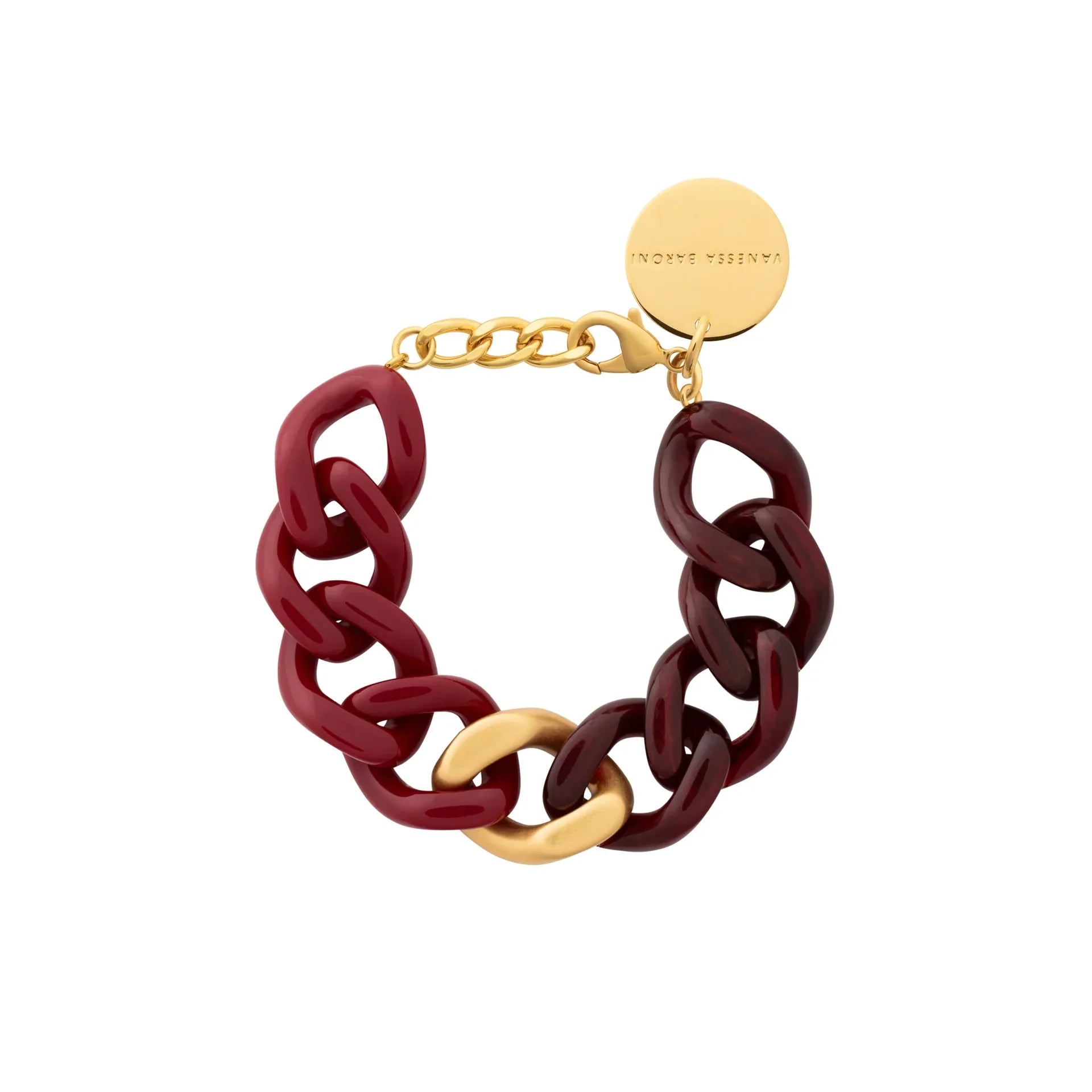 Vanessa Baroni Flat Chain Bracelet Bordeaux-Bordeaux Marble