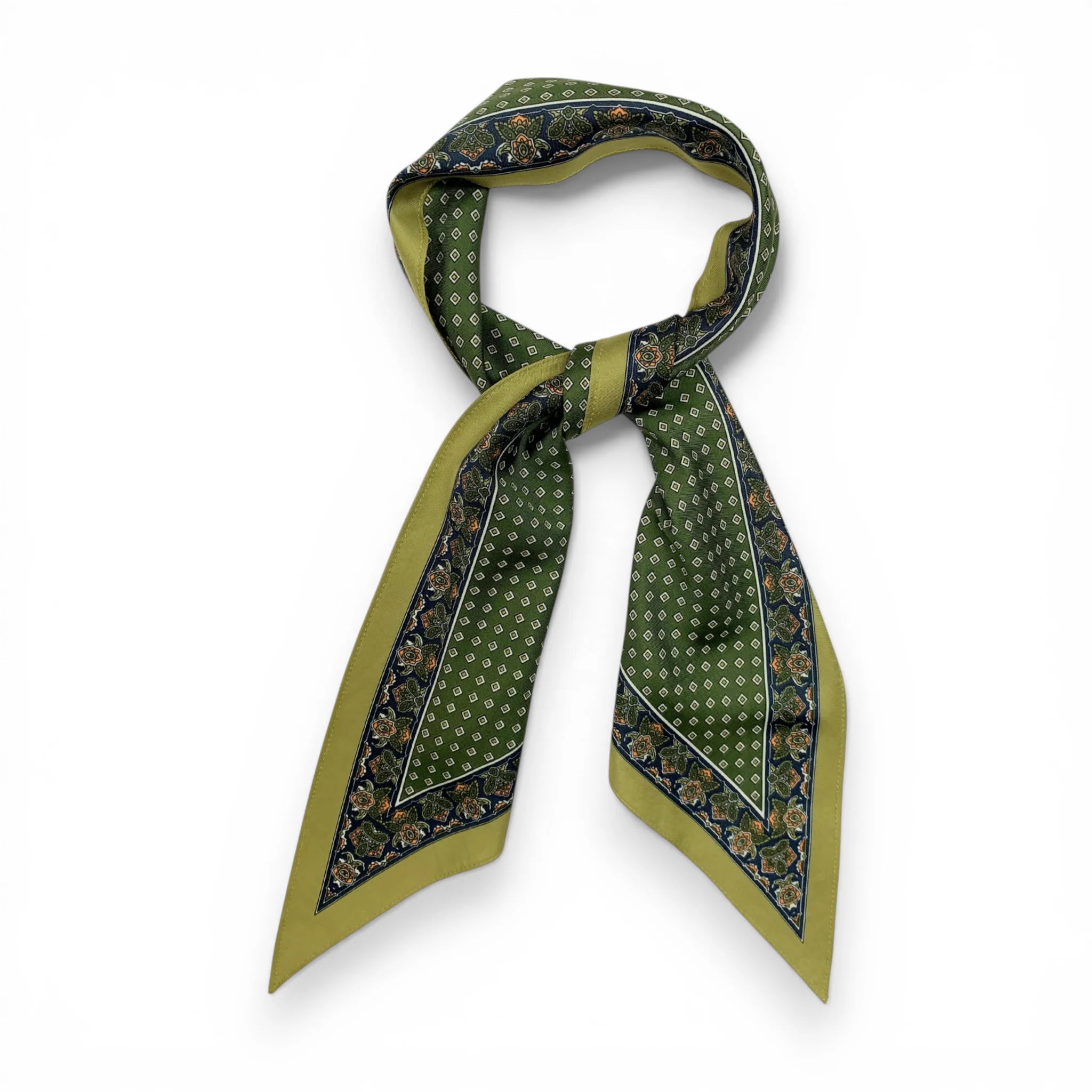 Precious Green Triangle Silky Dotted Scarf