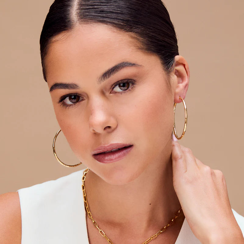 Orelia Molten Large Gold Hoop