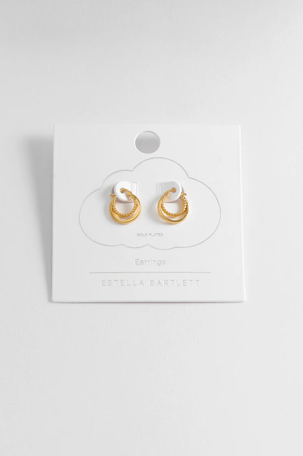 Estella Bartlett Double Twisted Hoop Earrings in Gold