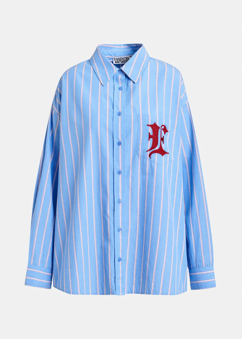 Essentiel Antwerp Ipatch Blue Oversized Shirt
