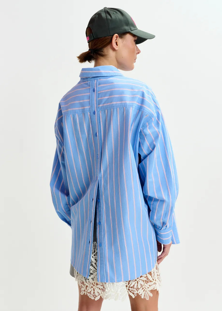 Essentiel Antwerp Ipatch Blue Oversized Shirt