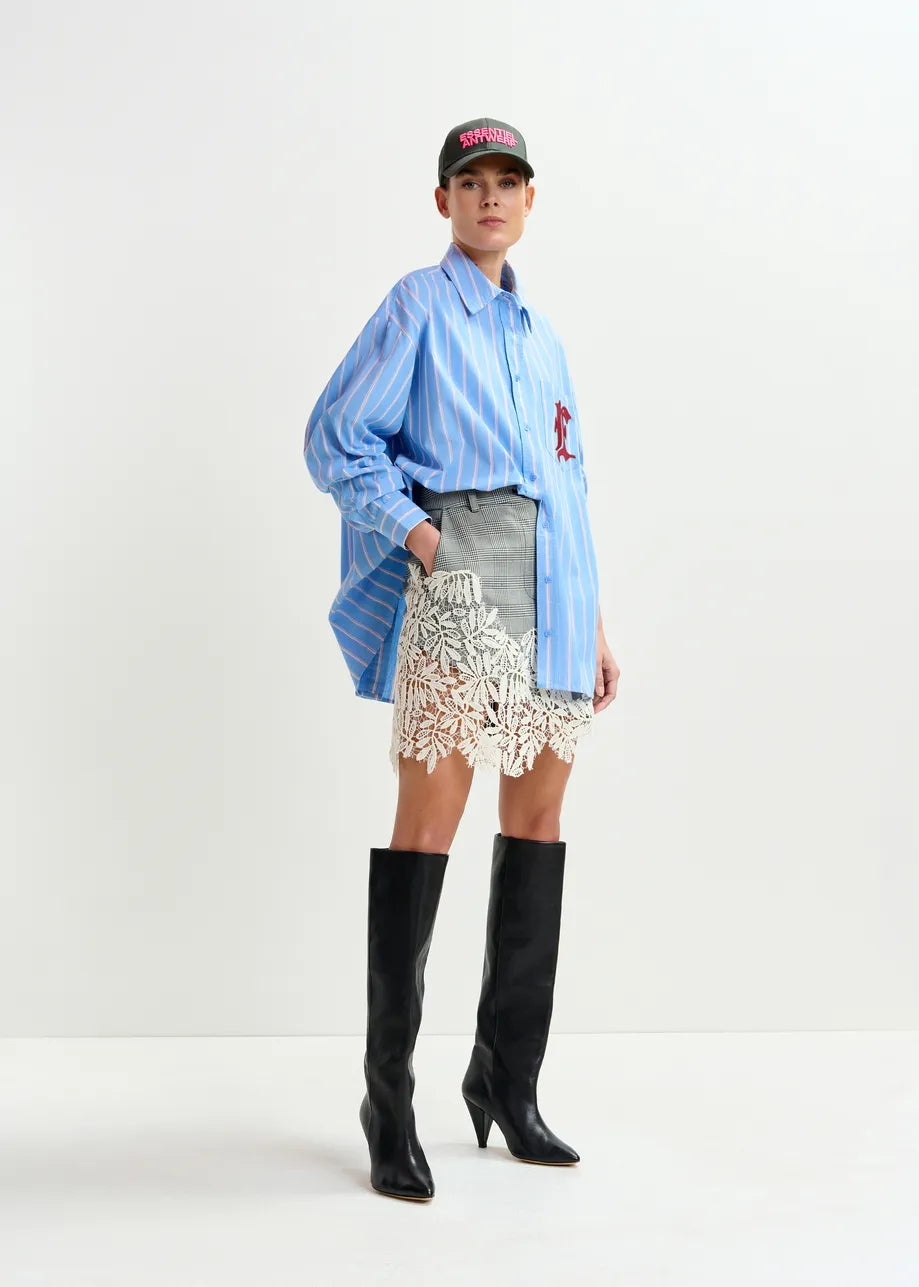 Essentiel Antwerp Ipatch Blue Oversized Shirt