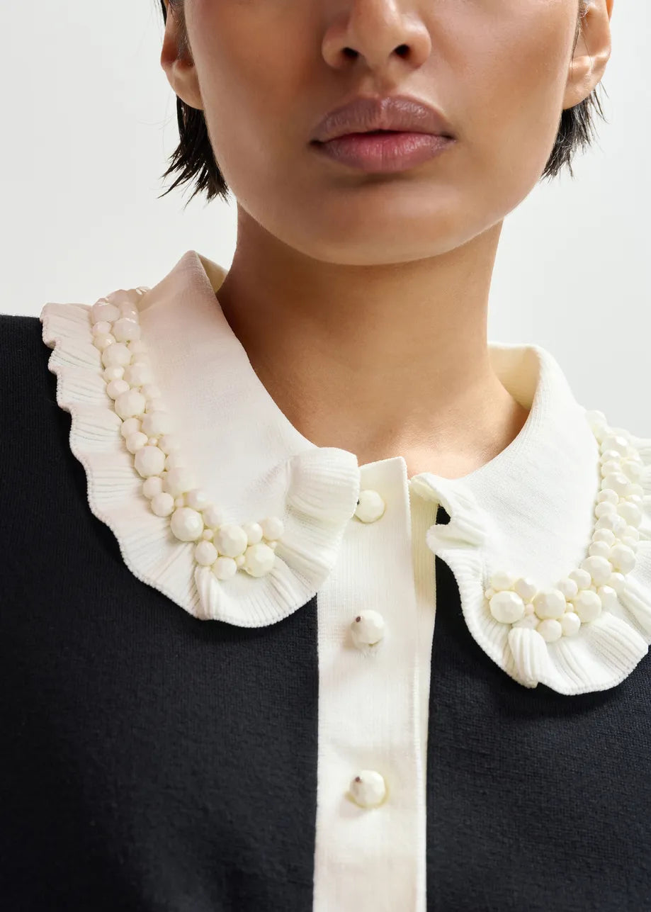 Essentiel Antwerp Jewelry Black Knit Polo