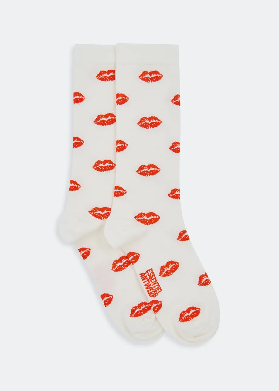 Essentiel Antwerp Jisous Jacquard White Lips Socks