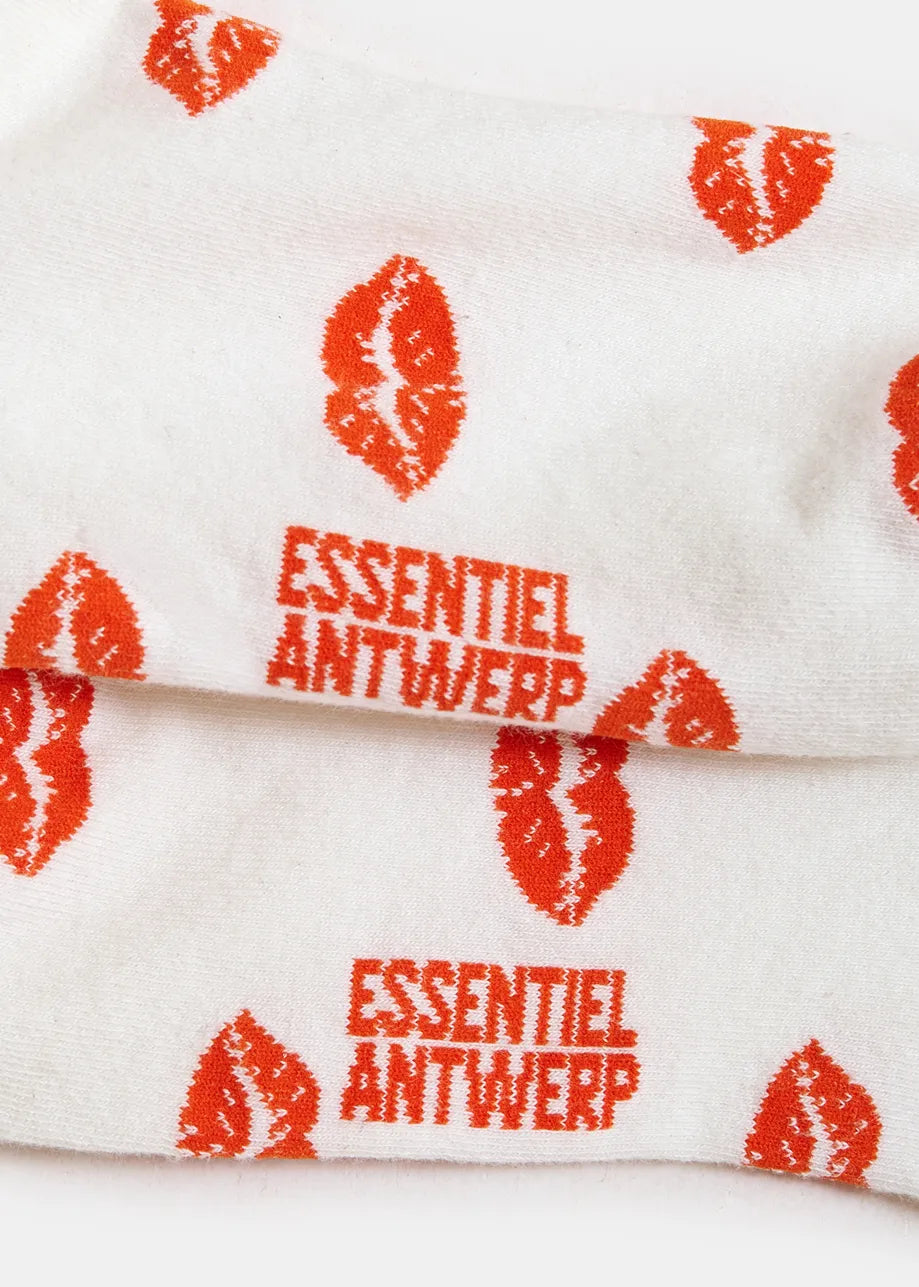 Essentiel Antwerp Jisous Jacquard White Lips Socks