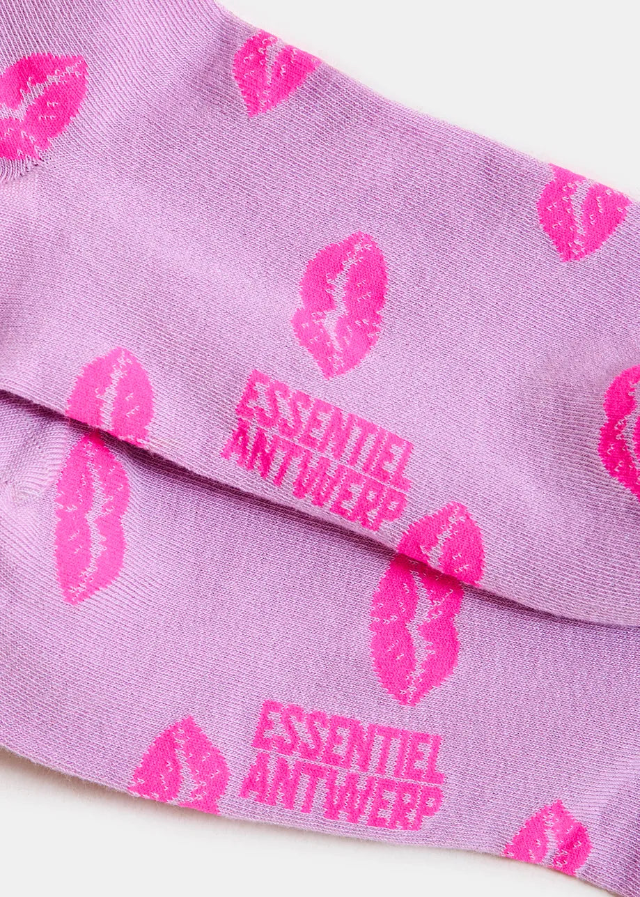 Essentiel Antwerp Jisous Jacquard Grape Lips Socks