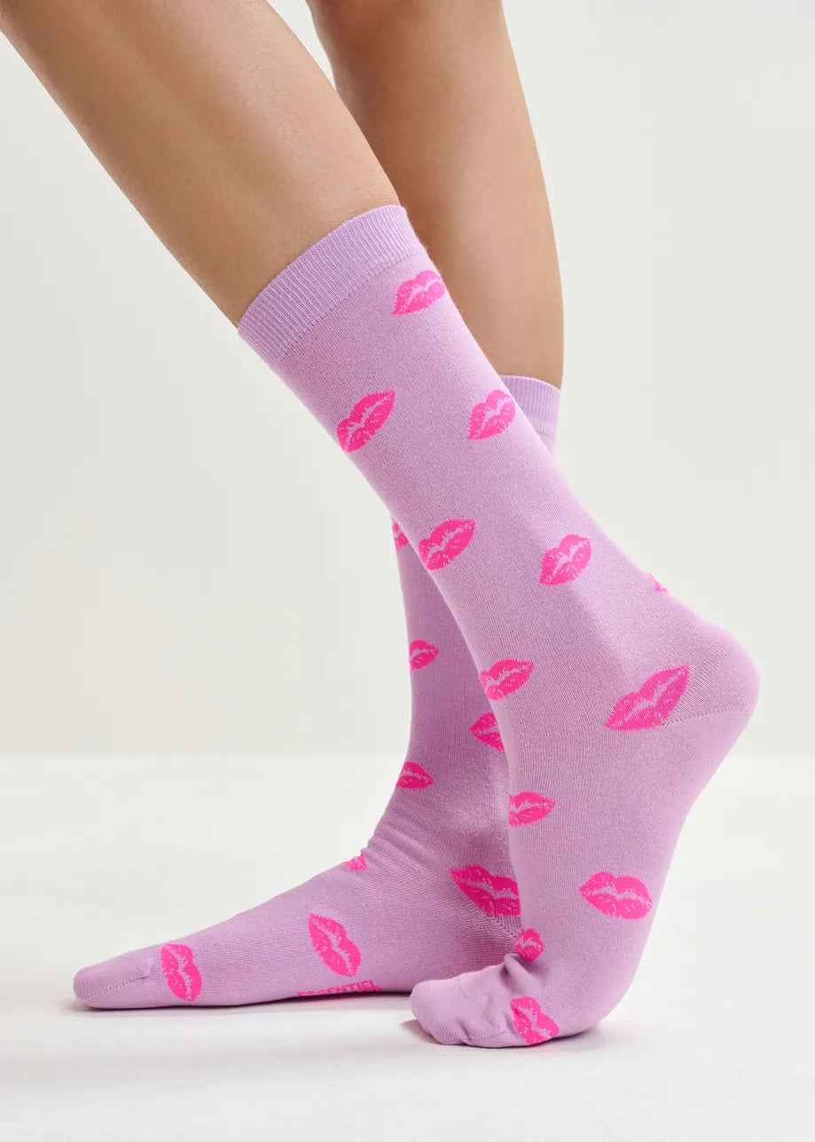 Essentiel Antwerp Jisous Jacquard Grape Lips Socks